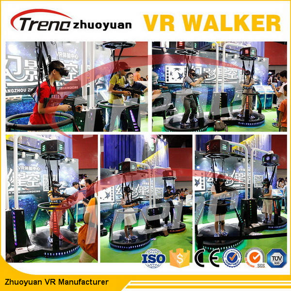 Simulator Realitas Hitam Virtual VR Treadmill Shooting Games Gratis Untuk Pusat Perbelanjaan