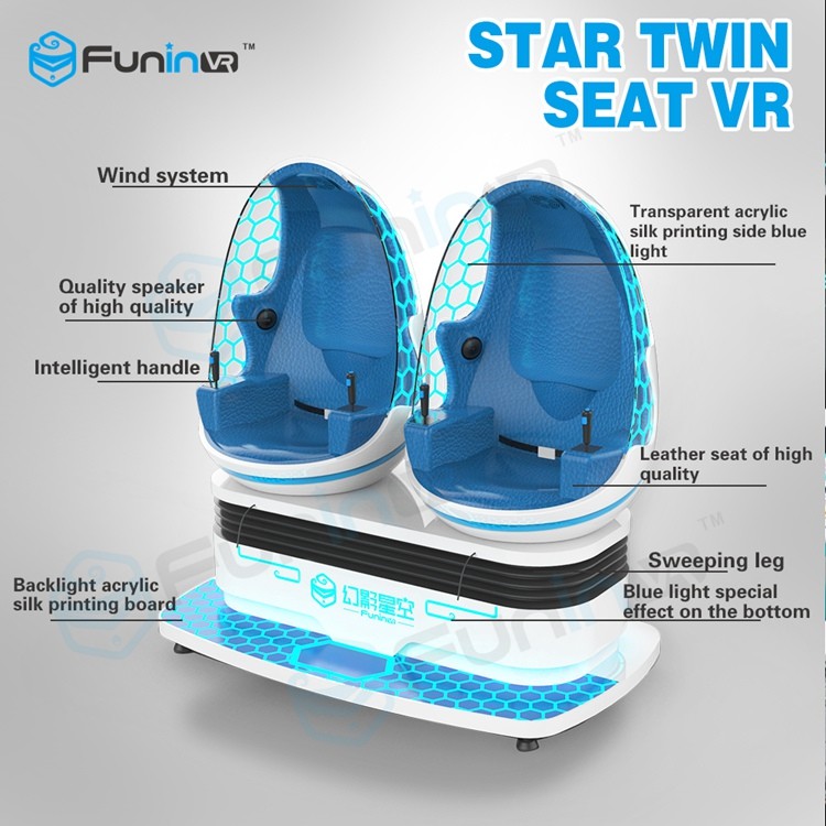 Dua pemain 1.2KW VR Game Machine / 9d Cinema Simulator Dengan VR Helmet