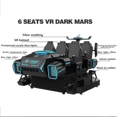 220V penampilan multiplayer hitam vr game 6 kursi 9D Virtual Reality Simulator