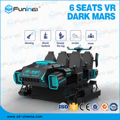 220V penampilan multiplayer hitam vr game 6 kursi 9D Virtual Reality Simulator