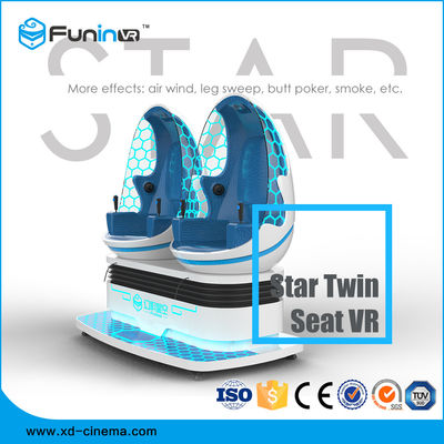 360 Derajat Gerak 9D Virtual Reality Simulator 220V Footprint Kecil Dua Kursi Telur