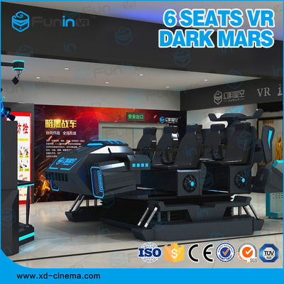 Vr Games 6 Kursi 9D Virtual Reality Simulator ISO9000 220V Multiplayer Penampilan Hitam