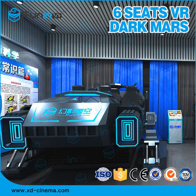 Vr Games 6 Kursi 9D Virtual Reality Simulator ISO9000 220V Multiplayer Penampilan Hitam
