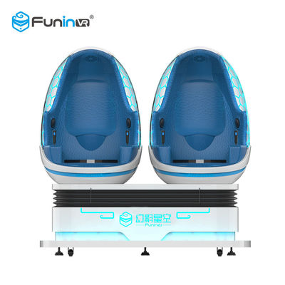 Biru Dan Putih VR 9D Telur Kursi Twin Kursi Mesin Arcade 2 Kursi Untuk Taman Anak-anak