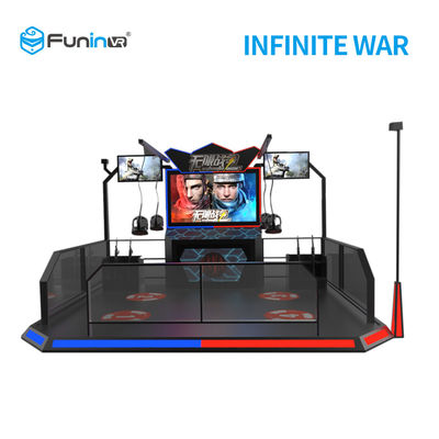 2 Pemain 9D VR Shooting Simulator Dengan Headset Vive HTC Untuk Usia Menengah