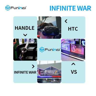 2 Pemain 9D VR Shooting Simulator Dengan Headset Vive HTC Untuk Usia Menengah