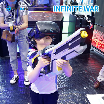 2 Pemain 9D VR Shooting Simulator Dengan Headset Vive HTC Untuk Usia Menengah