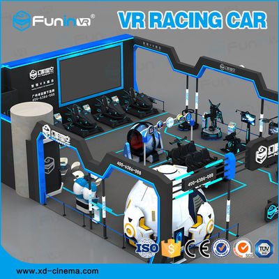 2100 * 2000 * 2100mm 1 pemain 0.7kw VR game balap mobil gerak balap simulator 220V harga yang kompetitif ukuran yang kompak