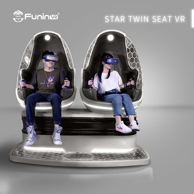 360 Derajat Virtual Reality 9D VR Telur Kursi Bioskop Mesin Dengan 2 Kursi