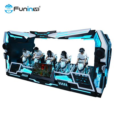 Hiburan 9D VR Dragon Rider 5 Kursi Simulator Di Platform Tema Ekstrem Dinamis