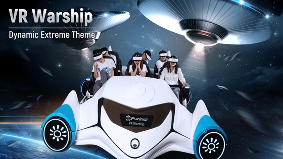 6 Pemain Taman Trampolin Kapal Perang VR Rasakan Taman Hiburan Virtual Reality Arcade yang Mendebarkan