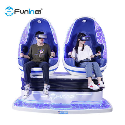 2 kursi pemain Biru & hitam 9D Virtual Reality Simulator Arcade Game Machine Kursi telur VR