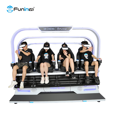 Game arcade 9d vr 4 kursi virtual reality pasokan bioskop roller coaster multi 4 kursi simulator